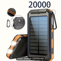 Portable Solar Mobile Phone Charger, Camping External Battery Charger For Mobile Phones, 2 USB/ LED Flashlights With Compass For Outdoor Activities, 2