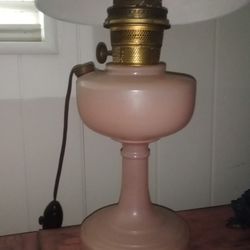 1948 Pink Glass Oil Lamp Aladan