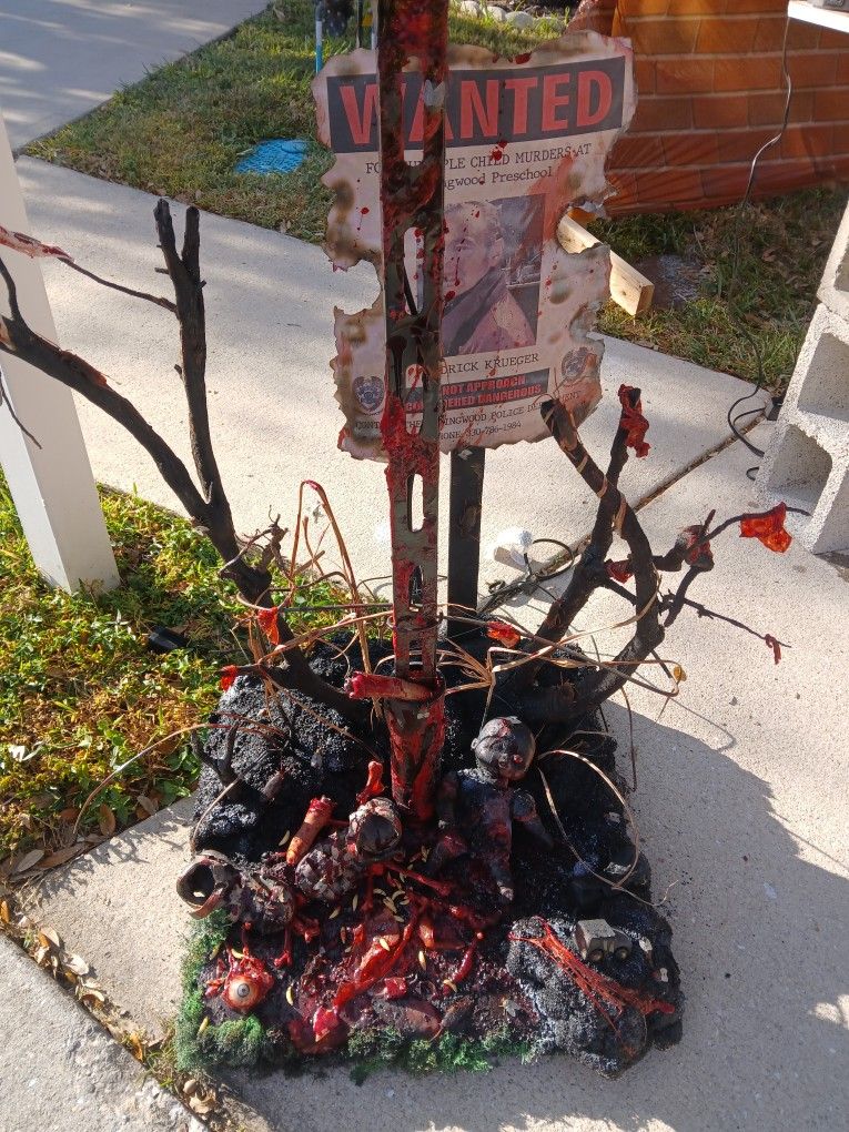 Freddy Krueger 13f Movie quality street sign with glitching lights