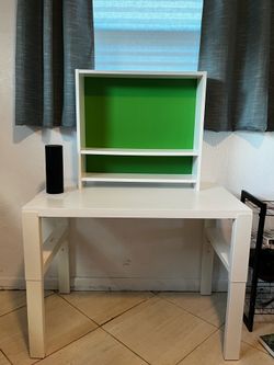 IKEA adjustable desk with hutch