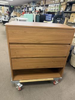 Luck Live Farmhouse 29.52" Storage Cabinet with 3 Drawers and Open Storage for Living Room, Rustic Accent Organizer Cabinet