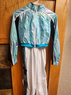 Iridescent Crop Jacket and Pants Set costume  80s, 90s