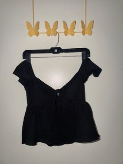 h&m black babydoll top - size xs