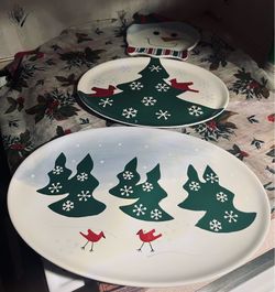 Princess House Snowman plates.