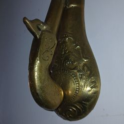 Brass Pistol and Gun Powder Flask Door Knocker 