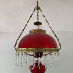 Antique Glass Electric Hanging Lamp