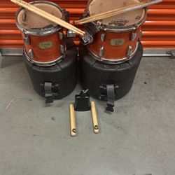 Pearl Export Series Tom Drums (Set of 2) + Cases + Cowbell + Sticks – Classic Kit!