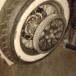 Harley Rear Wheel,Tire,Pulley, And Brake Rotor