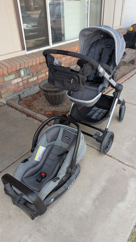 Evenflo Pivot Xpand Modular Travel System with SafeMax Infant Car Seat