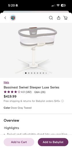 Halo Bassinet Swivel Sleeper Luxe Series