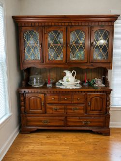 Solid Wood Vintage China Hutch / Buffet Cabinet – $350 OBO