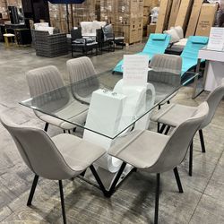 Modern Dining Table with 6 Chairs / Mesa de comedor moderna con 6 sillas