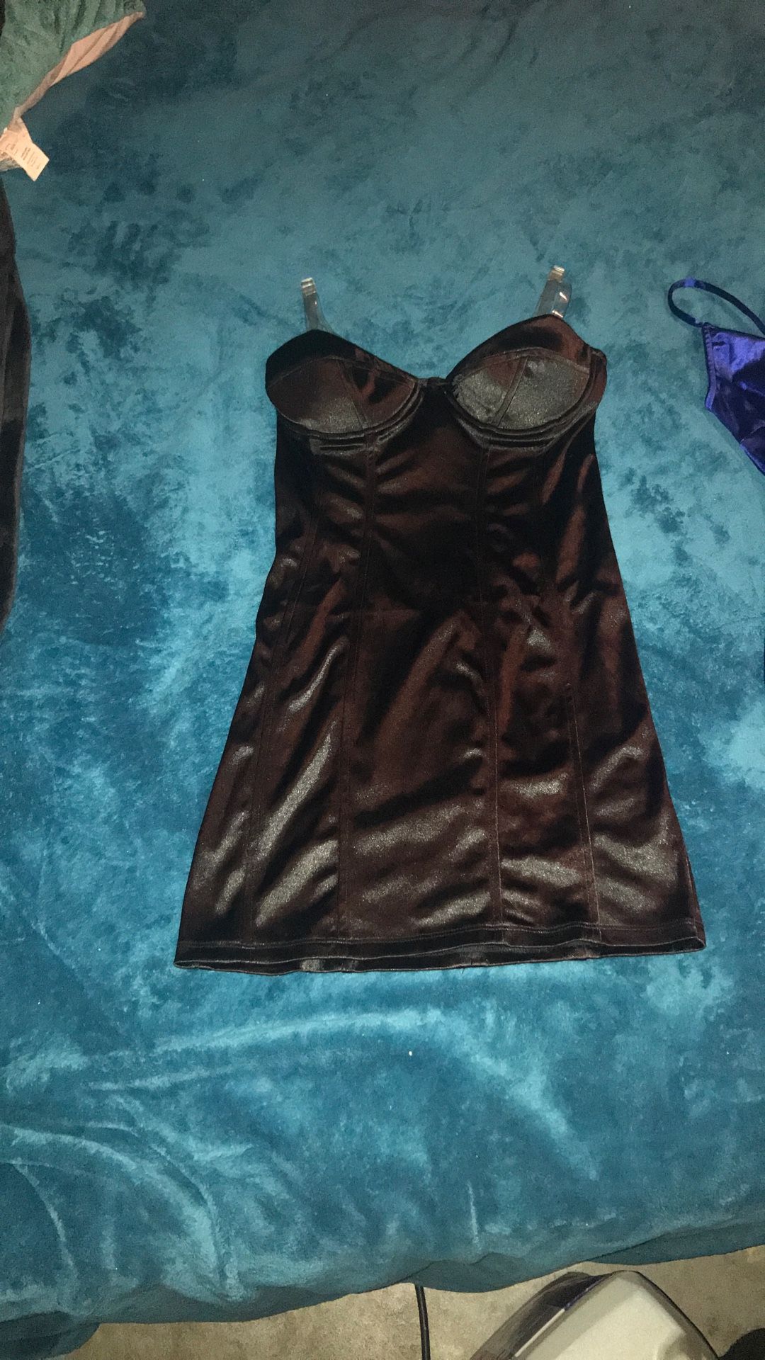 stupid in love black mini dress