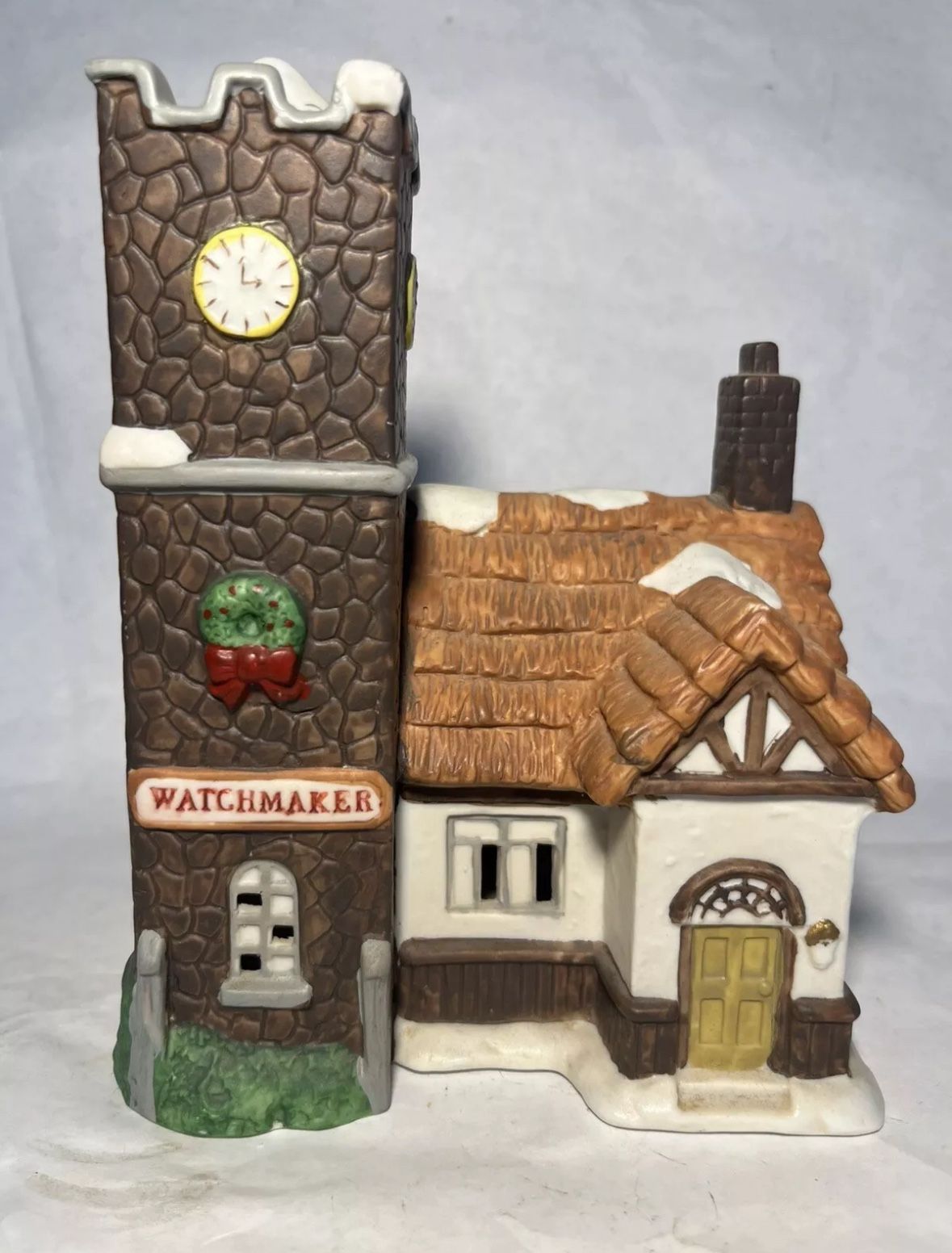Dickens Collectibles Porcelain Watchmaker Lighted House Light Missing With Box
