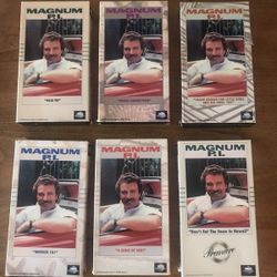 6 MAGNUM P.I. TOM SELLECK VHS MOVIES EXCELLENT PLAYING CONDITION!