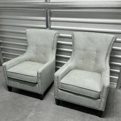 2 Mint Blue/grey Sofa Chairs