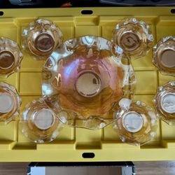 Floragold Ruffled Carnival Glass