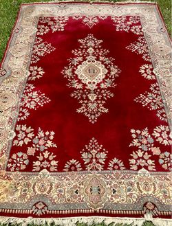 Large Red Persian-Style Floral Area Rug