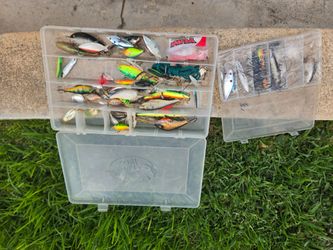 Bass fishing hooks with cases