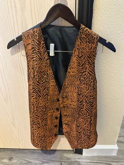 Men’s small formal tiger printed vest