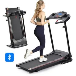 Folding Treadmills for Home with Bluetooth and Incline, Portable Running Machine Electric Compact Track