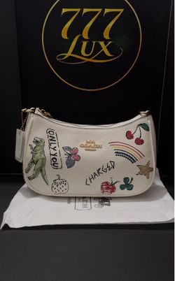 Coach Cherry Print Shoulder Bag White