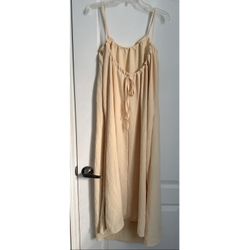 Womens Beige Sleeveless Tie Front Dress Size S PreOwned