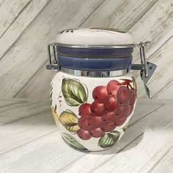 Oneida Vintage Hand Painted Fruit Canister cookie dry jar new original