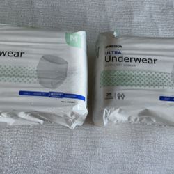 Adult Disposable Underware Size Medium 2 Packages Of 20 Each 