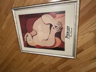 25x31 Picasso The Dream Print Framed great condition
