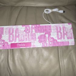 Barbie Pink and White USB Keyboard Cute Fashion Windows Full Size Fun Collectors