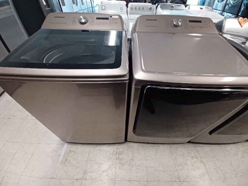 Samsung Top Load Washer And Electric Dryer Set Used 90day's Warranty 