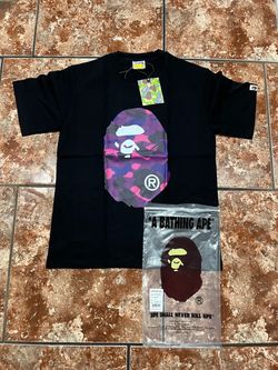 Bathing ape black and purple bape t shirt