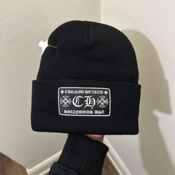 Chrome Hearts Black Patch Embroidered Beanie
