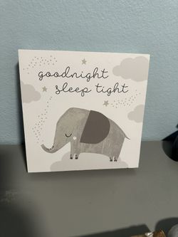 Goodnight Sleep Tight Elephant Decor