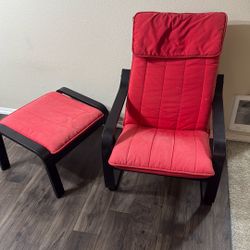 Ikea Poang Chair With Ottoman