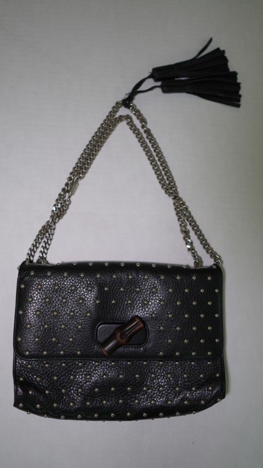 Gucci Miss Bamboo Studded Shoulder Bag 