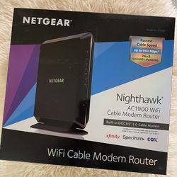 NETGEAR - Nighthawk AC1900 Router with DOCSIS 3.0 Cable Modem - Black