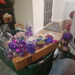 Purple & Glitter Snow Flakes