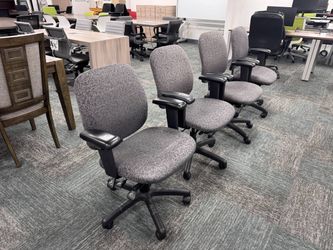 Gray Fabric Office Chairs with Armrests