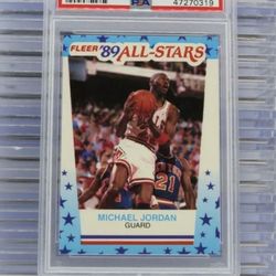 1989-90 Fleer Sticker Michael Jordan '89 All Stars #3 PSA 7 NM Bulls E52