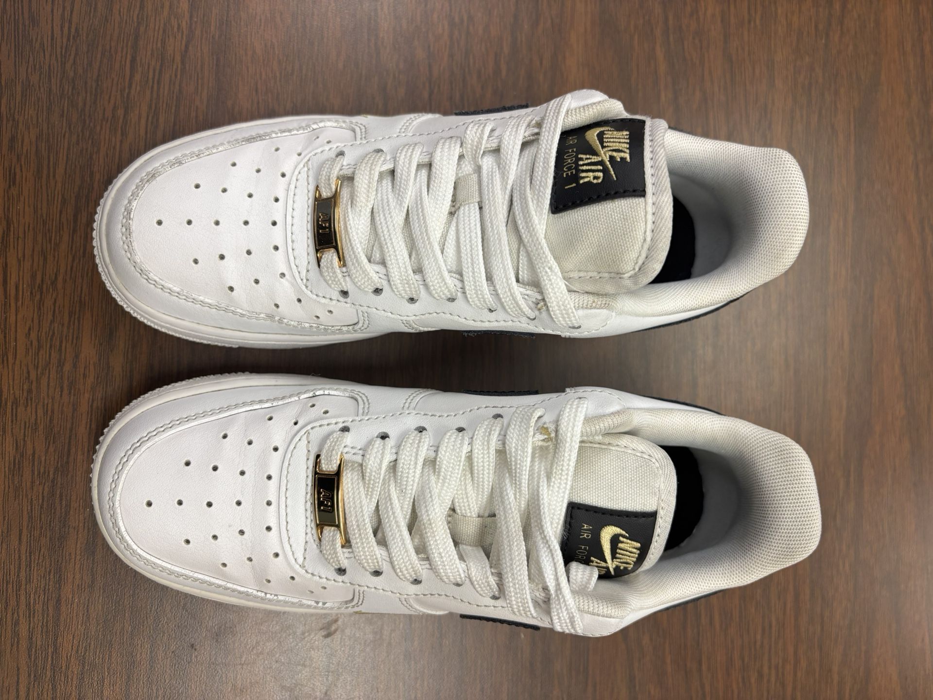 Nike Air Force Low 07 Essentials White, Black Gold Women's Size