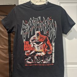 Batman Men's Small Graphic Print Crew Neck Black Cotton Short Sleeve T-Shirt