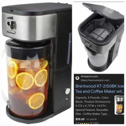 1536:(N2) Brentwood KT-2150BK Iced Tea and Coffee Maker with 64 Ounce Pitcher, Black