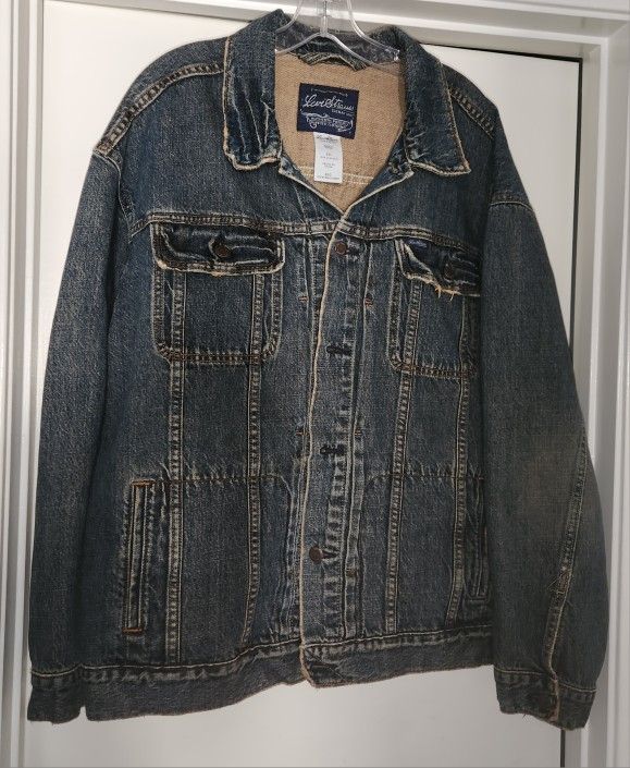 Levi Strauss Signature Vintage Denim Trucker Jacket EUC XXL $37 Excellent Distressed condition