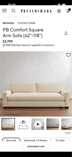 Pottery barn couch sofa
