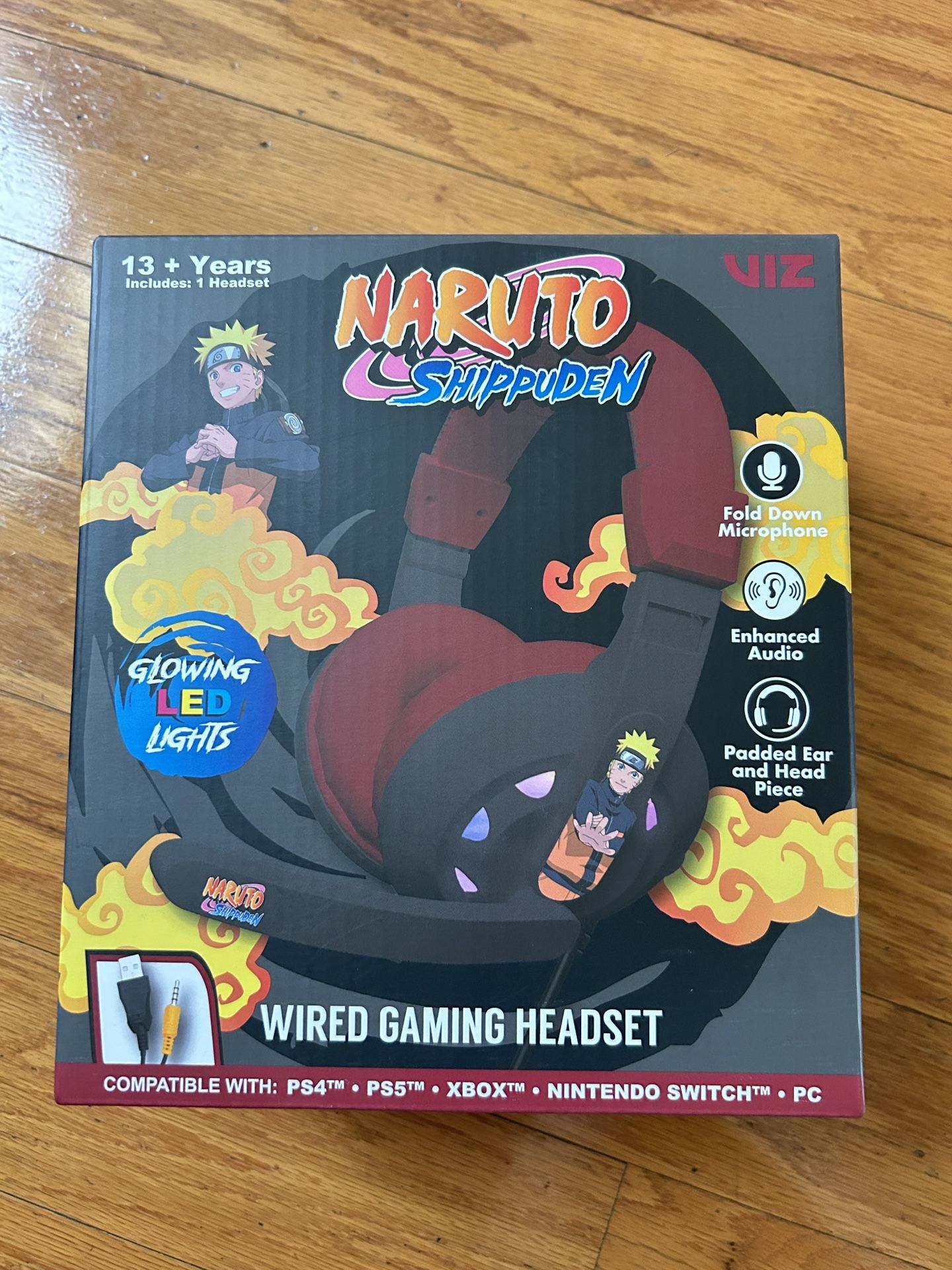 Naruto Shippuden Wired Gaming Headset - Black and Red