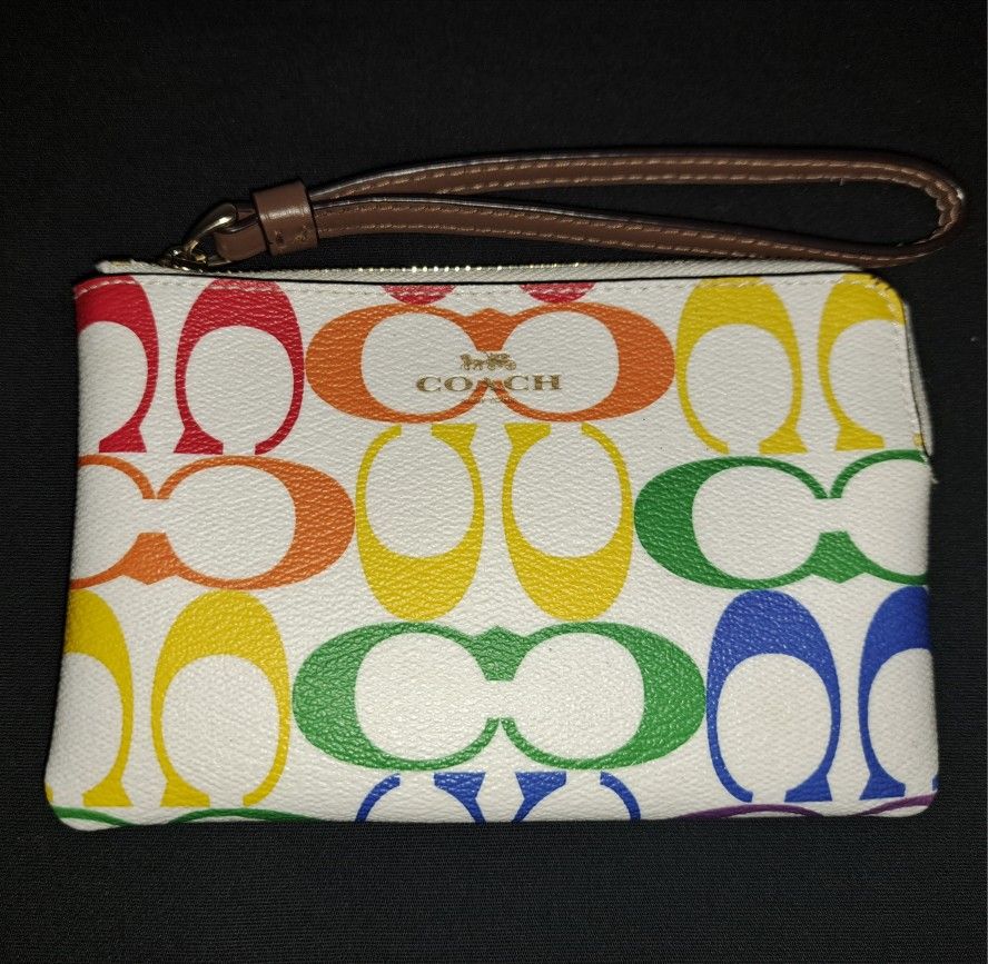 Coach Pride Corner Zip Wristlet- New Without Tags