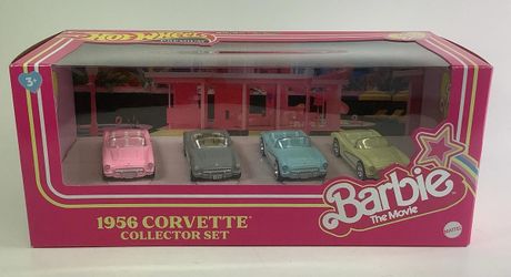 MATTEL Barbie The Movie Hot Wheels 1956 Corvette Collector Box Set 4-Pack