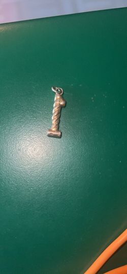 Gold Twisted #one  Charm Pendant